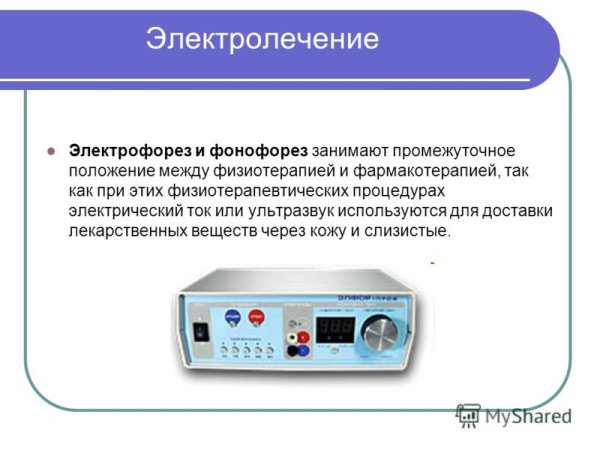 Методики электрофореза в физиотерапии