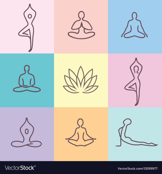 Позы йоги иконки