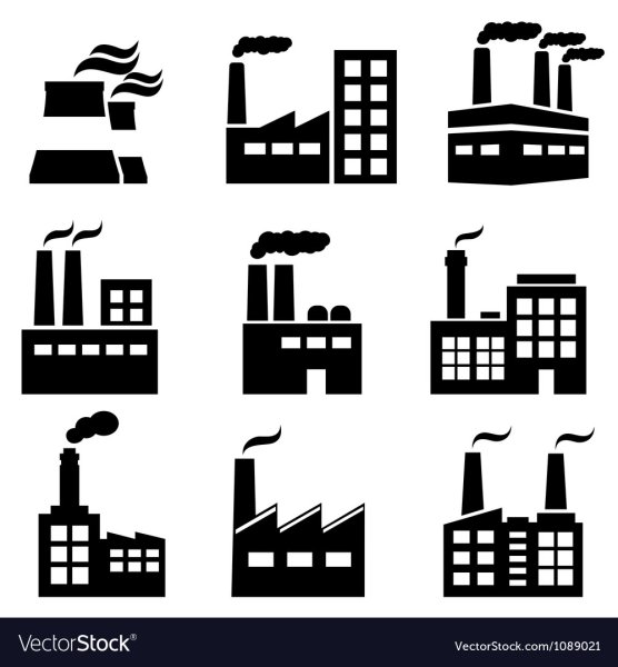 Силуэты промышленных зданий