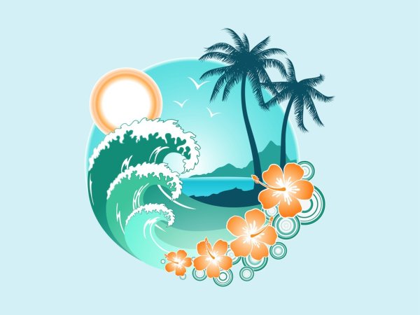 Логотип турфирмы с пальмой