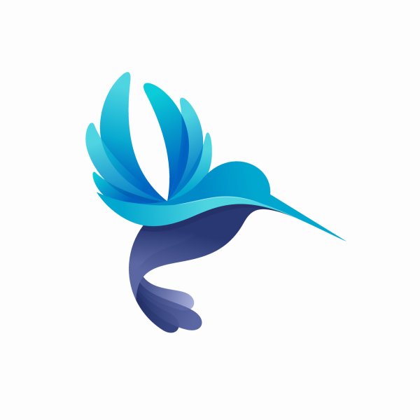 Лого с птичкой и цветами