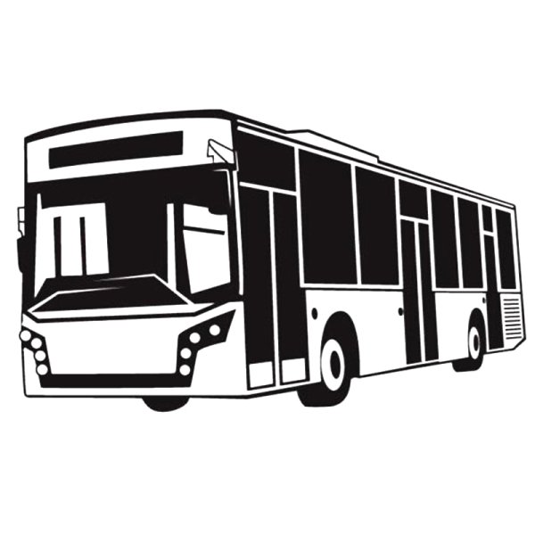 Автобус вектор сбоку чб