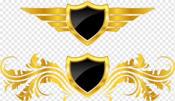 Щит с крыльями золотой