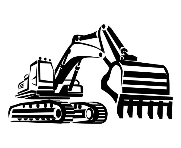 Экскаватор силуэт