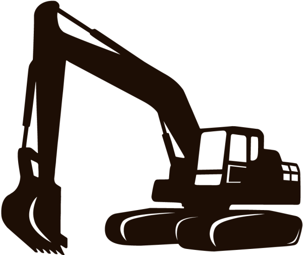 Экскаватор спереди вектор