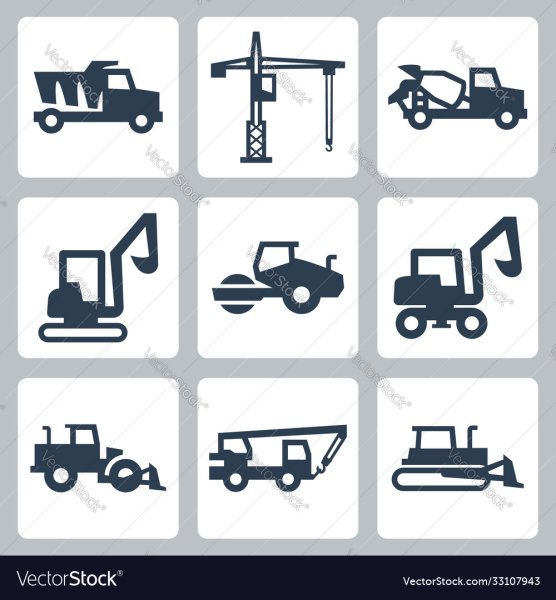 Дорожно строительная техника иконки