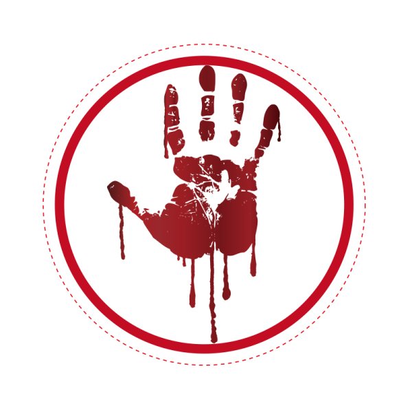 Кровавый отпечаток ладони логотип