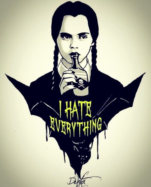 Эскиз тату семейка адамсов