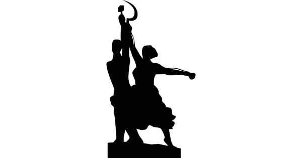 Статуя рабочий и колхозница вектор