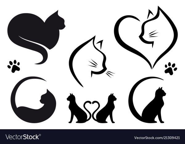 Силуэт кошки в круге