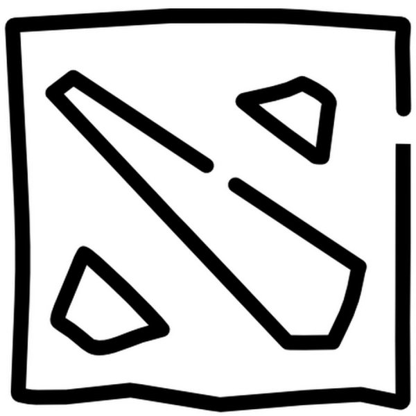 Дота логотип черно белый