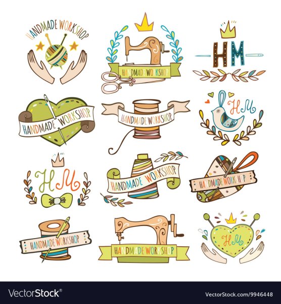 Символ рукоделия для логотипа ручная работа