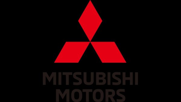 Эмблема Митсубиси на черном фоне