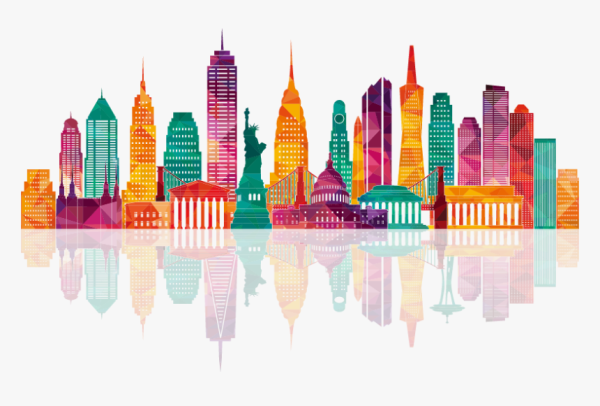 Америка иллюстрация вектор город