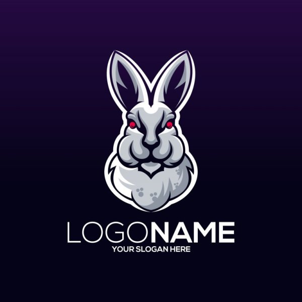 Логотип дизайн с кроликом