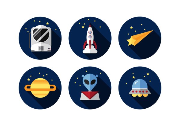 Иконки в космическом стиле