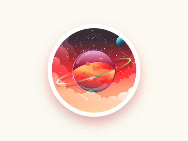 Иллюстрации космоса в стиле Flat