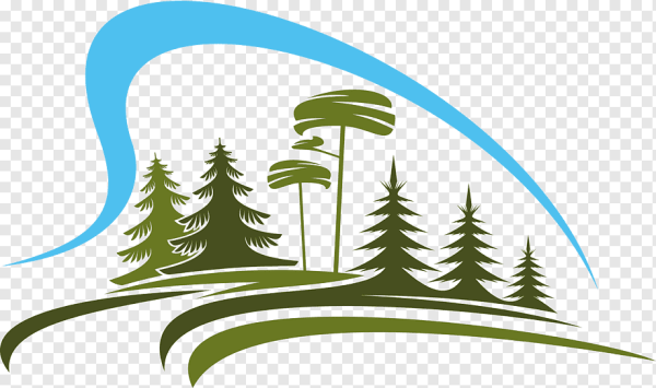 Логотип лес и река