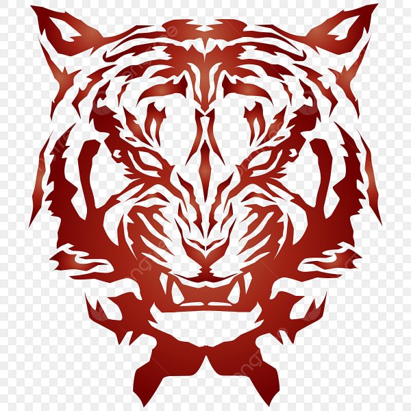 Тигр красный на эмблему