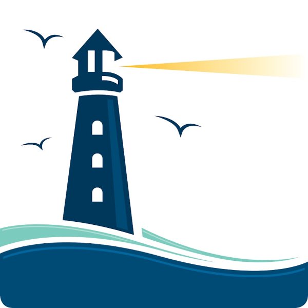 Маяк вектор голубой и бежевый
