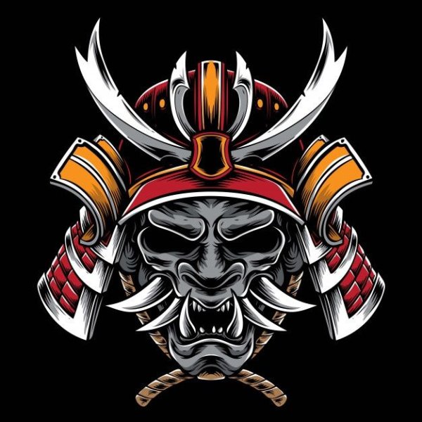 Хання маска Самурай вектор