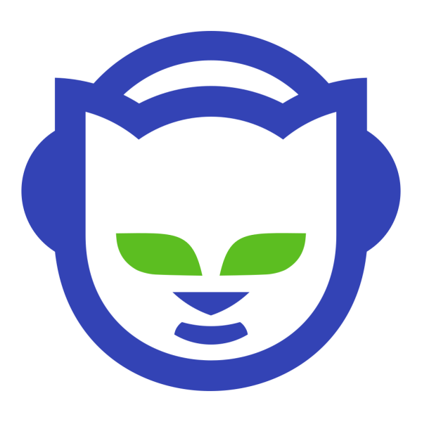 Синий кот в наушниках логотип