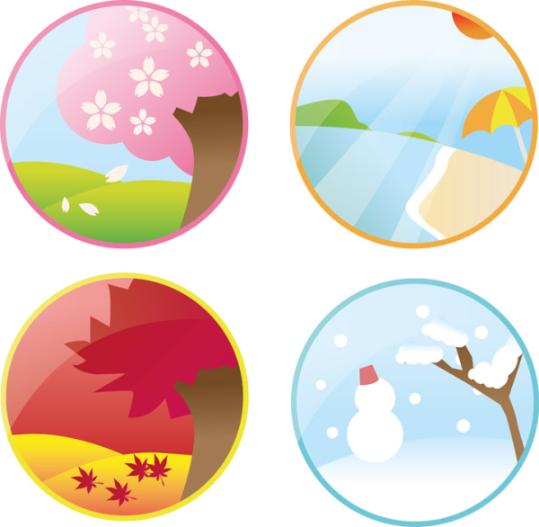 Времена года значки