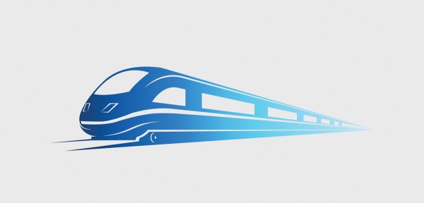 Поезд на белом фоне