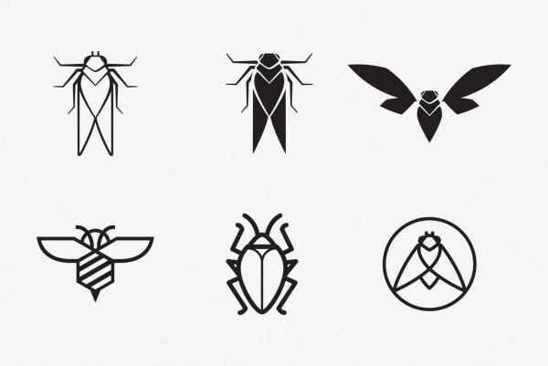 Стрекоза вектор чб