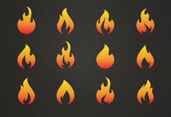 Огонь иконка вектор