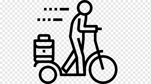 Доставщик на мопеде вектор