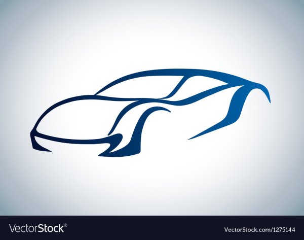 Контур автомобиля на голубом фоне