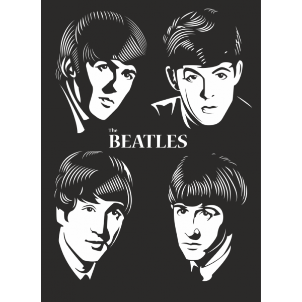 Группа the Beatles трафарет
