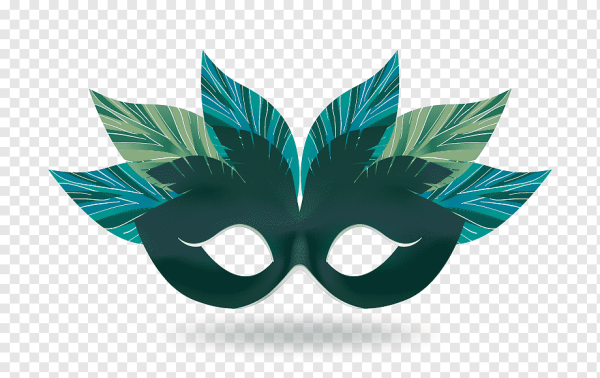 Маскарадная маска с перьями вектор