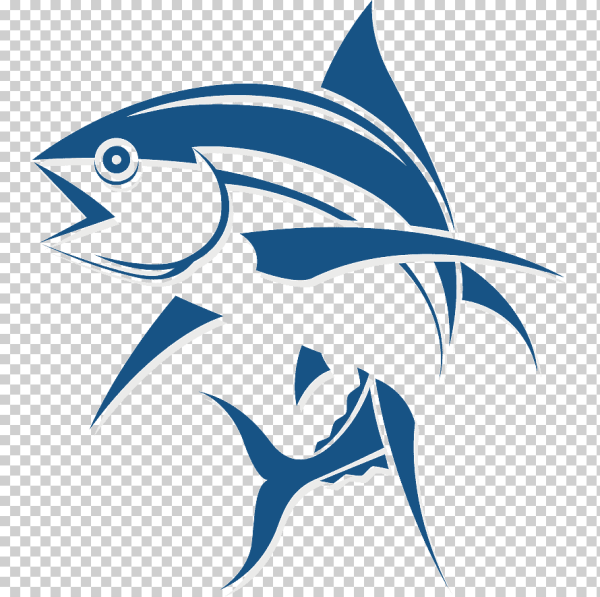 Синий силуэт рыбы