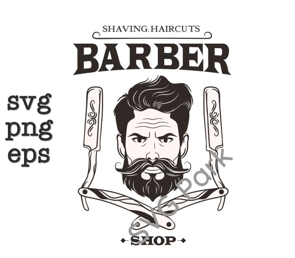 Мужская парикмахерская логотип