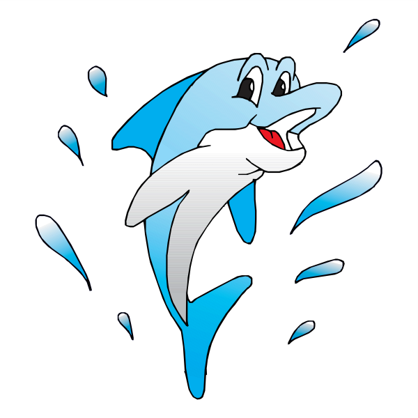 Дельфин выныривает без фона