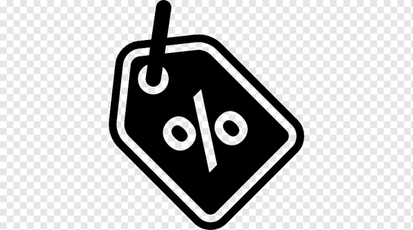 Значок скидки на черном фоне