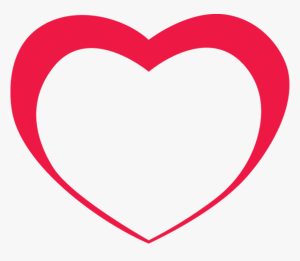 Сердечко красное контур