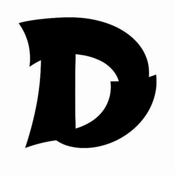 Буква d на черном фоне