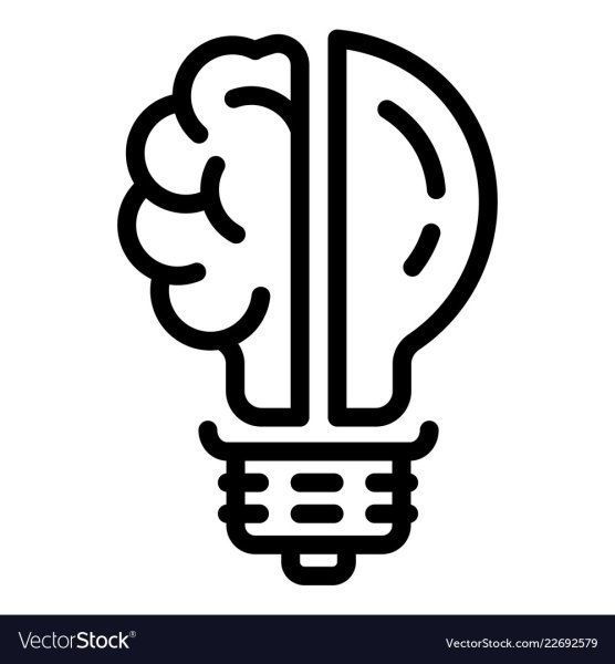 Мозг лампочка иконка