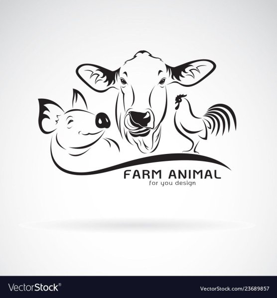 Логотип с коровой и свиньей