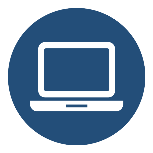 Значок компьютера круглый