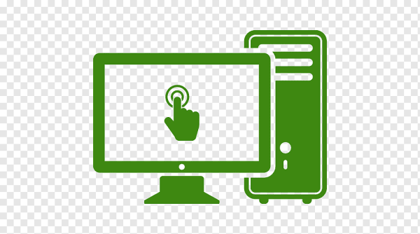 Значок компьютера зеленый