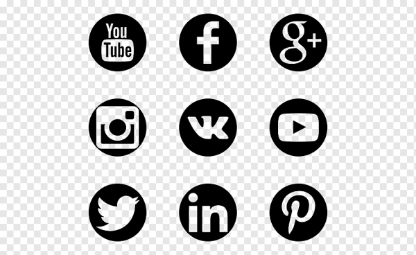 Логотипы соц сетей черно белые