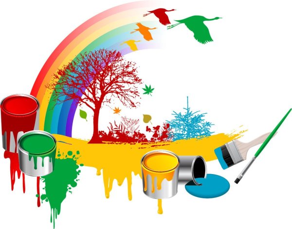 Краски клипарт на прозрачном фоне