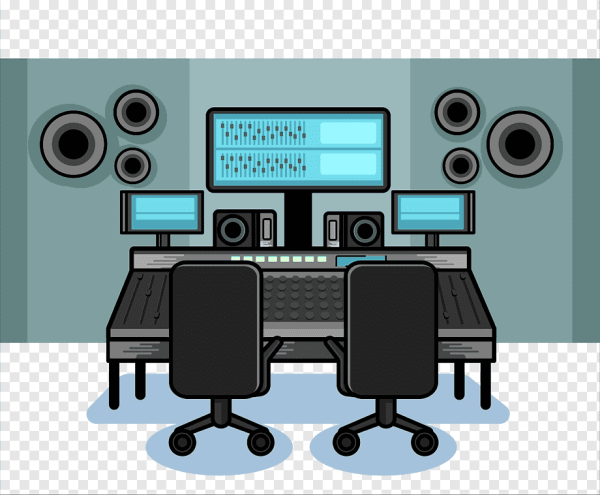 Нарисованная студия звукозаписи