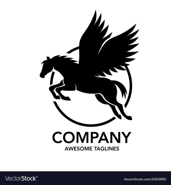 Логотип лошади с крыльями