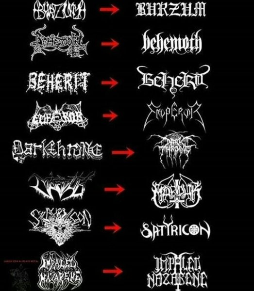 Black Metal логотипы