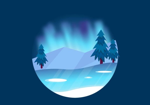 Северное сияние векторное